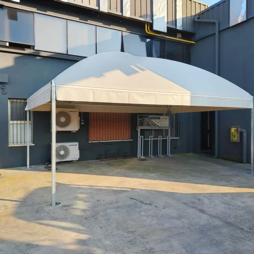Gazebo Curvo di pianta rettangolare e struttura in ferro zincato